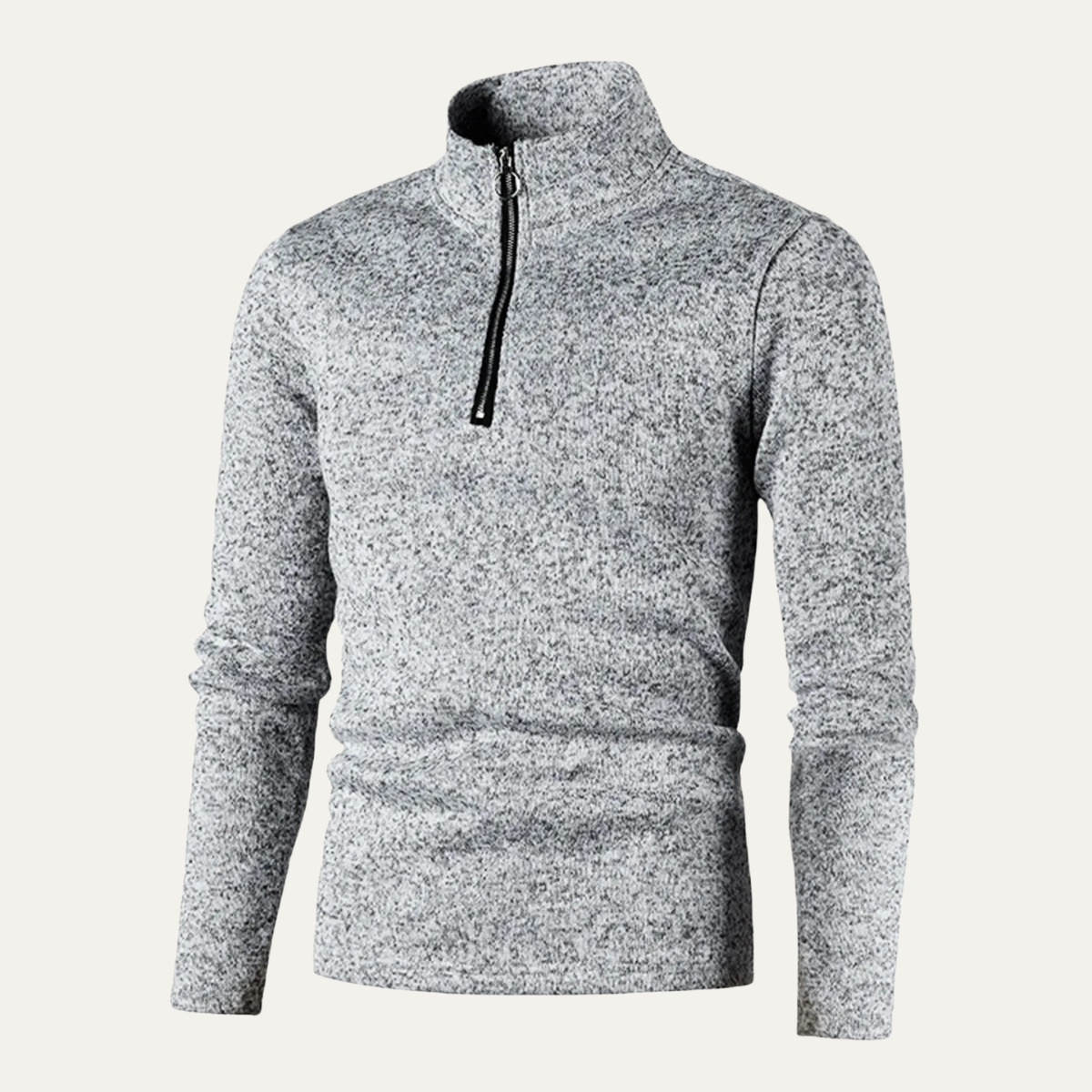 The Fuerteventura Solid Color Turtleneck Zip Up Winter Thick Pullover