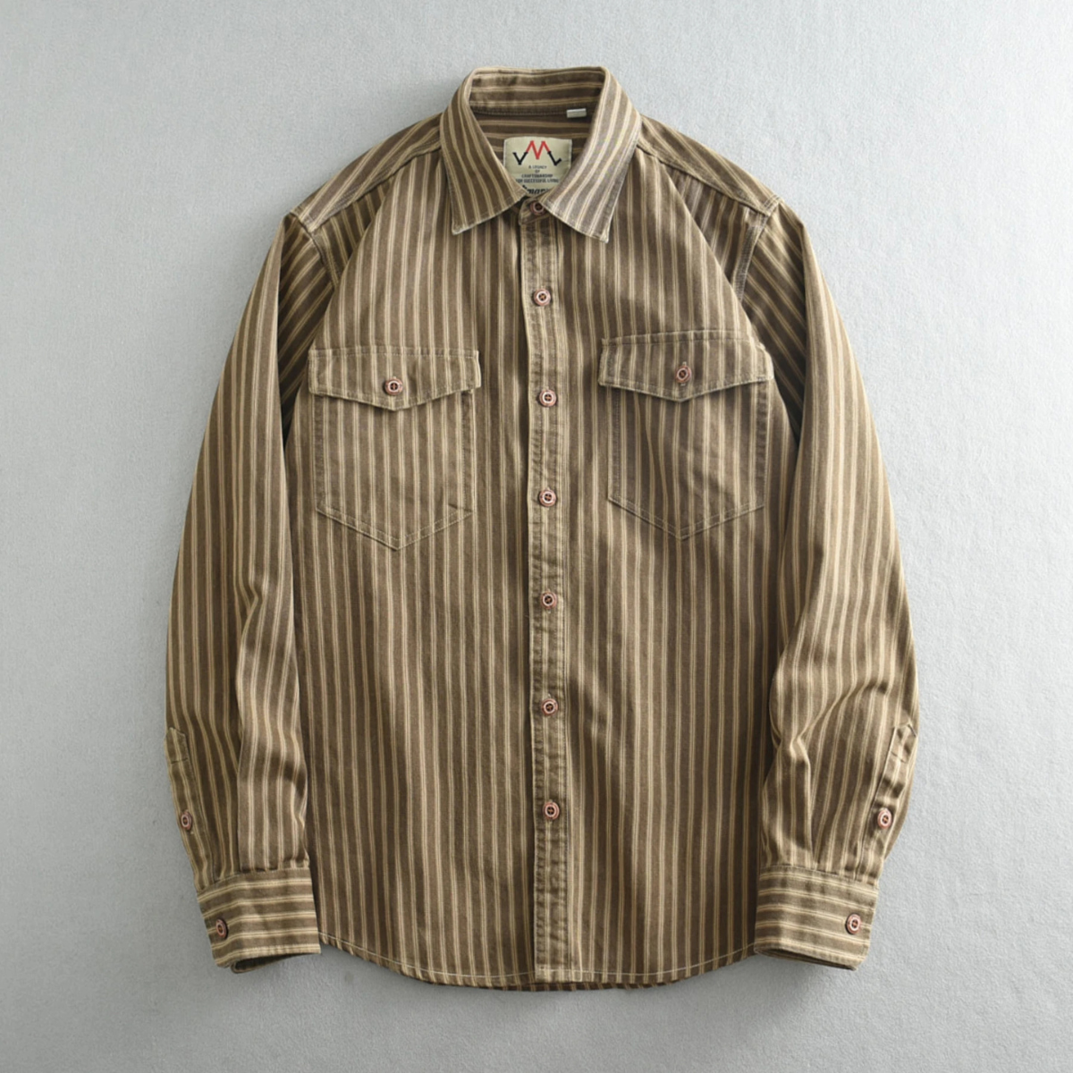 The Brookland Men’s Classic Striped Casual Button Down Shirt