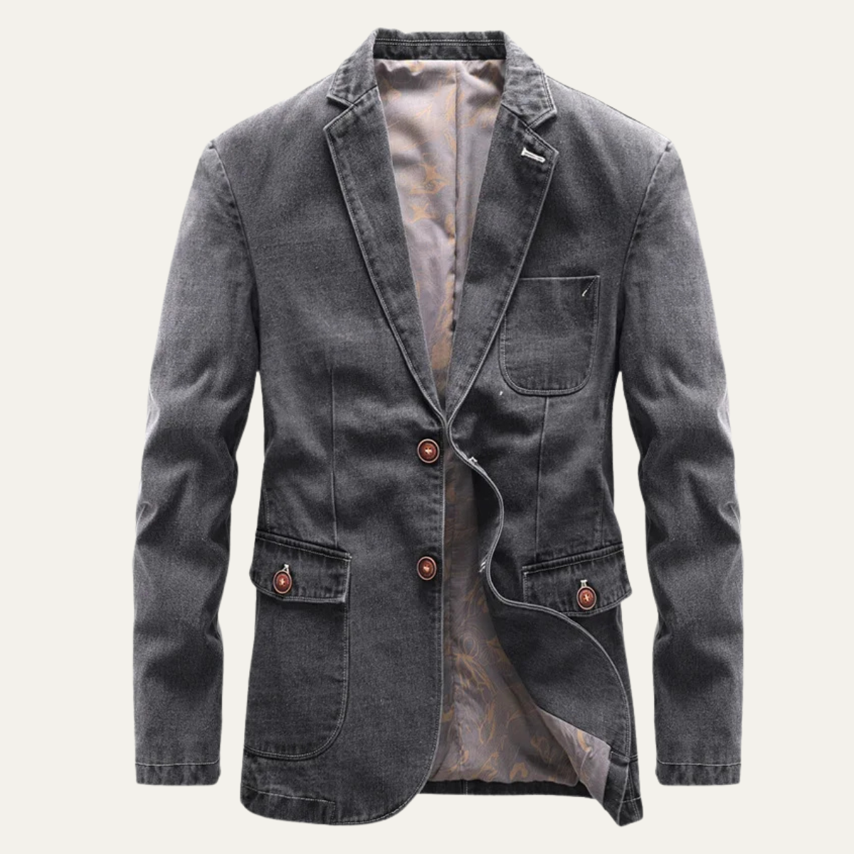 The Windwood Men’s Classic Retro Denim Blazer Jacket