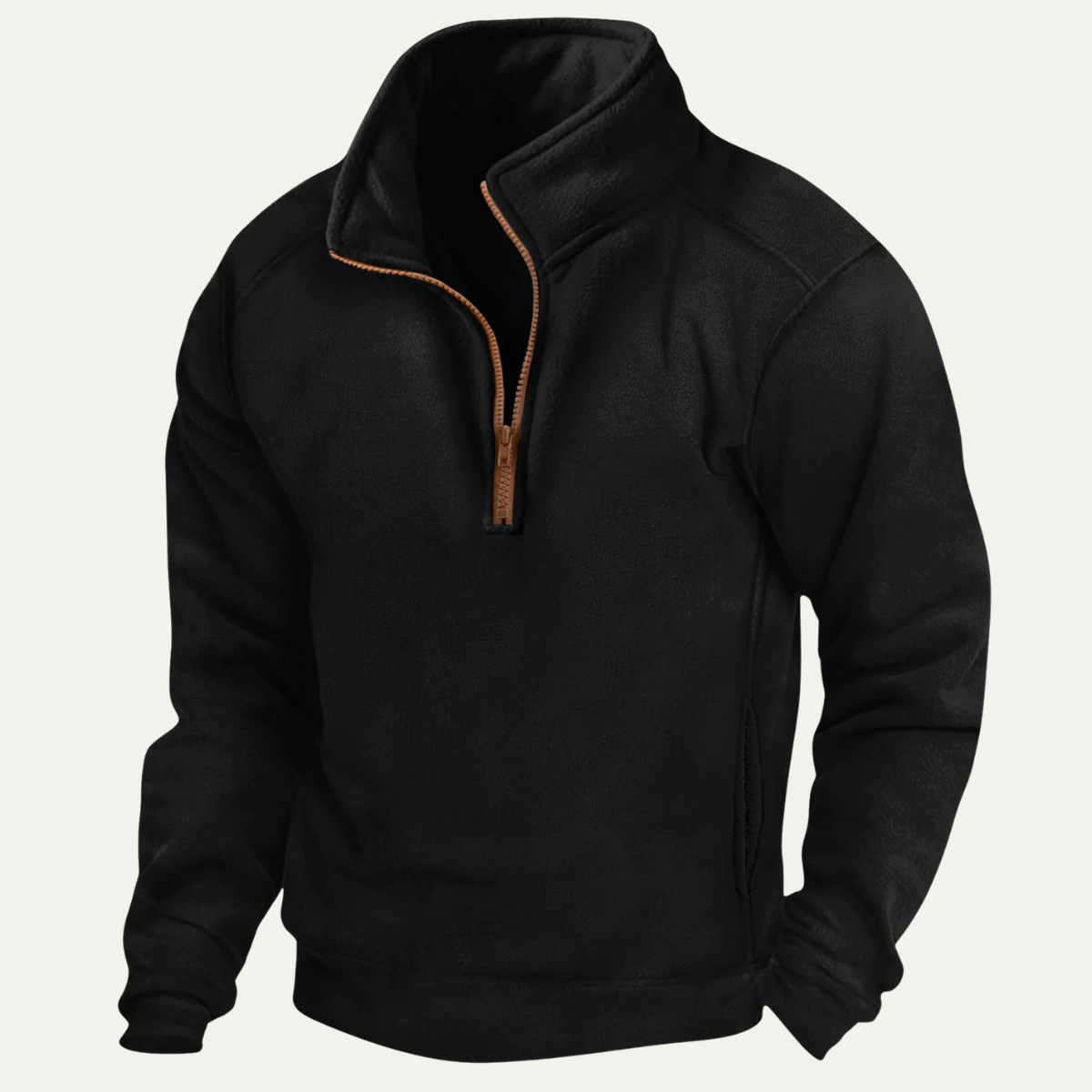 The Como Centro Men’s Winter Fleece Thick Half Zip Stand Collar Sweater