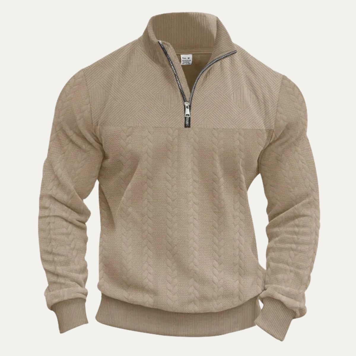 The Bellagio Men's Casual Stand Up Collar Knitted Jacquard Sweater