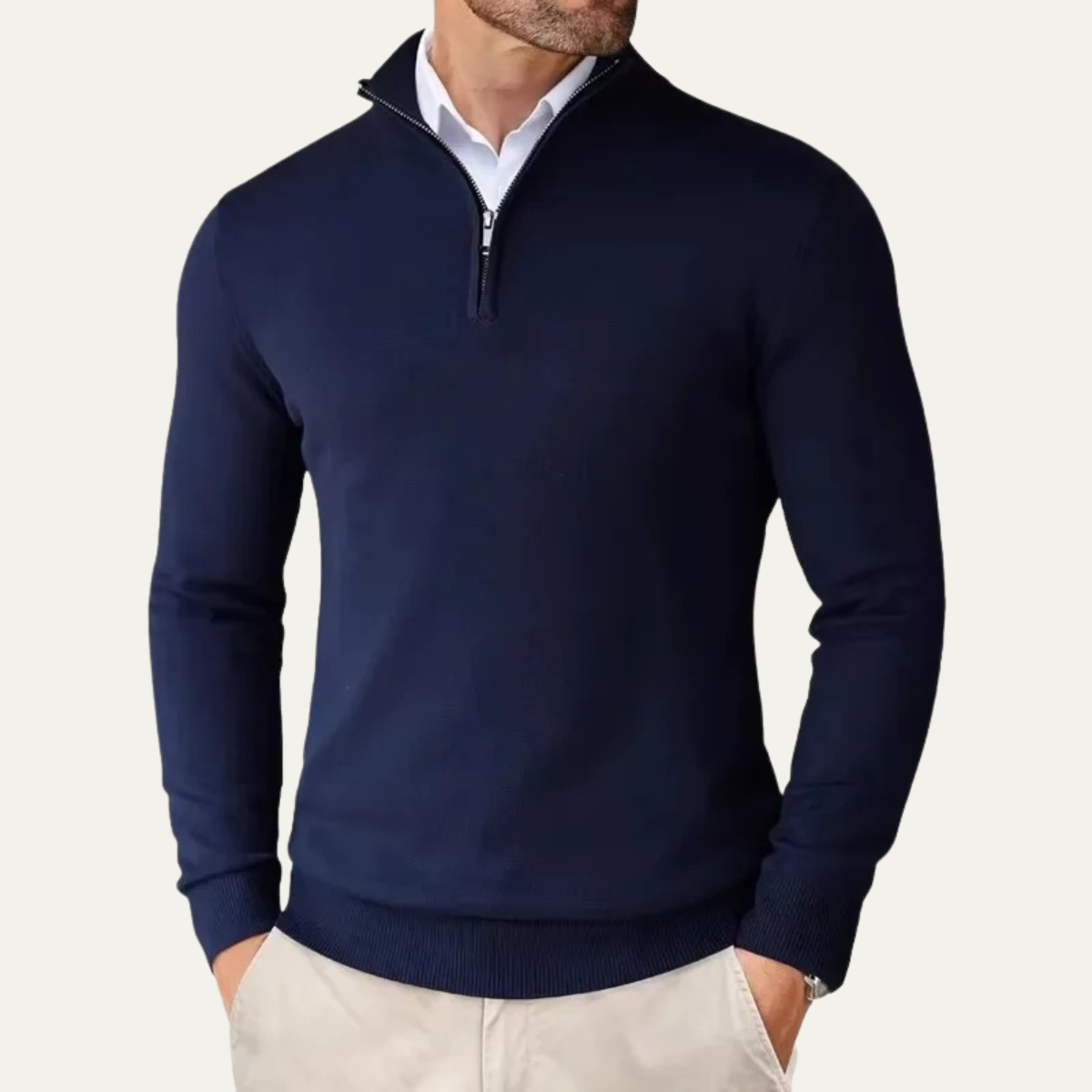 The Pescara Men’s Smart Casual Quarter Zip Sweater