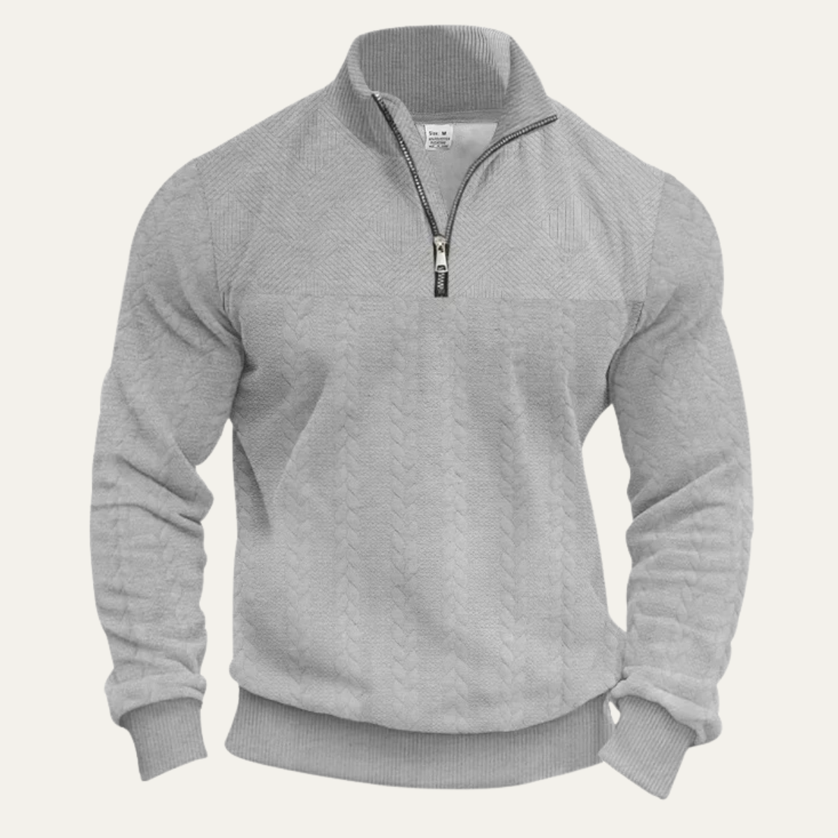 The Bellagio Men's Casual Stand Up Collar Knitted Jacquard Sweater