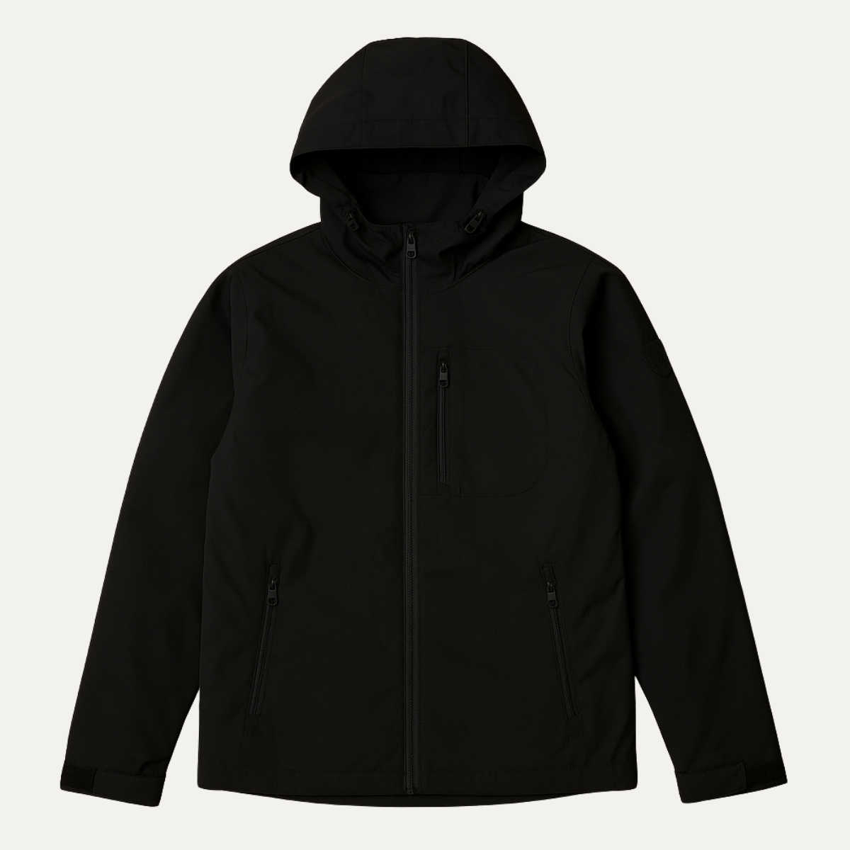 Men's Lightweight Waterproof Hooded Windbreaker Black