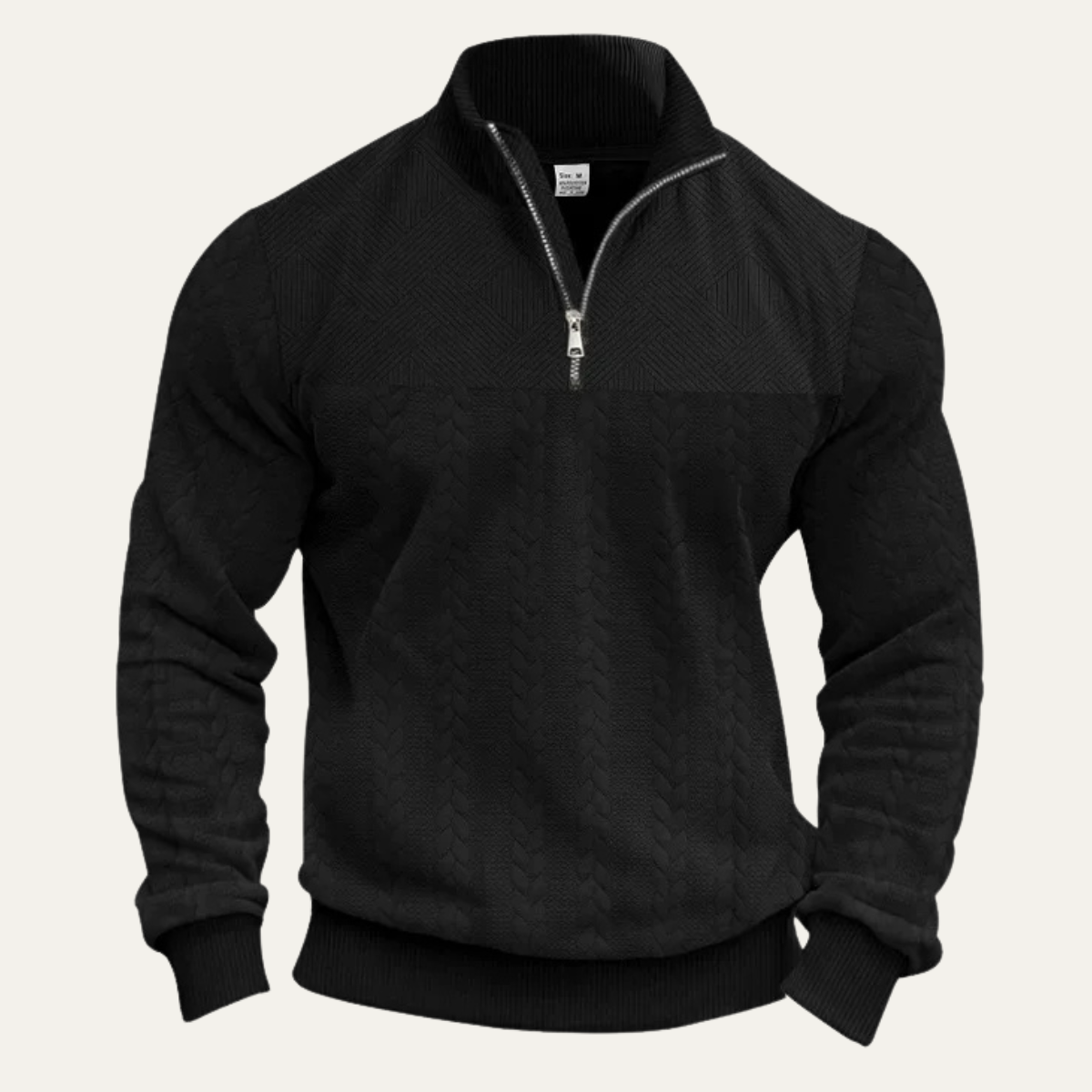 The Bellagio Men's Casual Stand Up Collar Knitted Jacquard Sweater