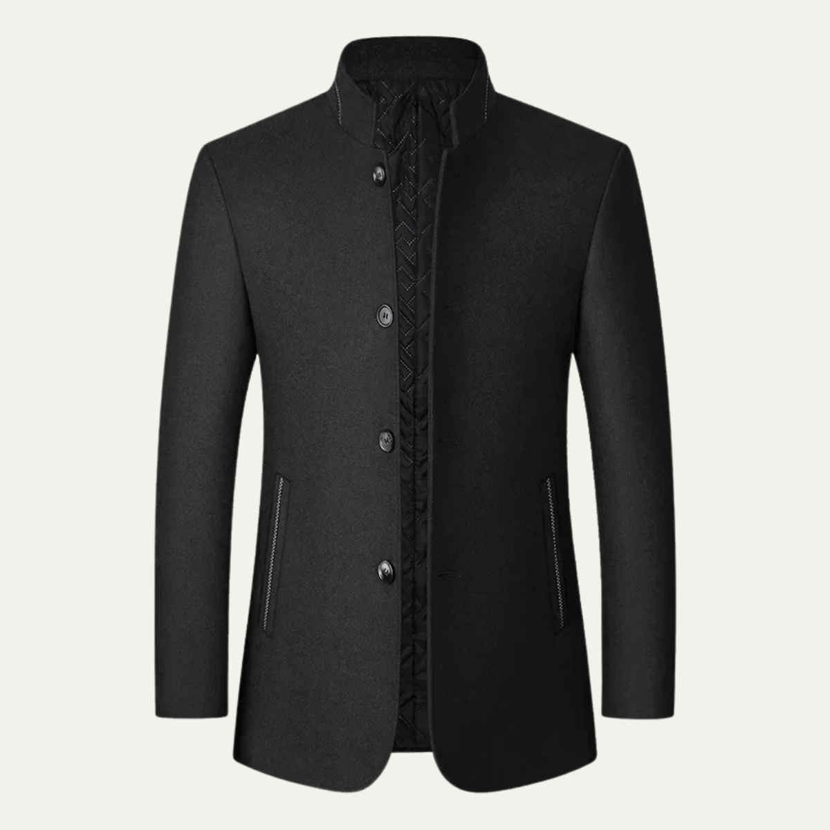 The Brescia Men’s Casual Stand Collar Woolen Winter Coat