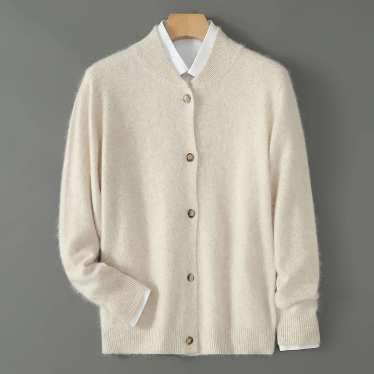 The Coimbra Men’s Elegant Cashmere Stand Collar Knit Cardigan
