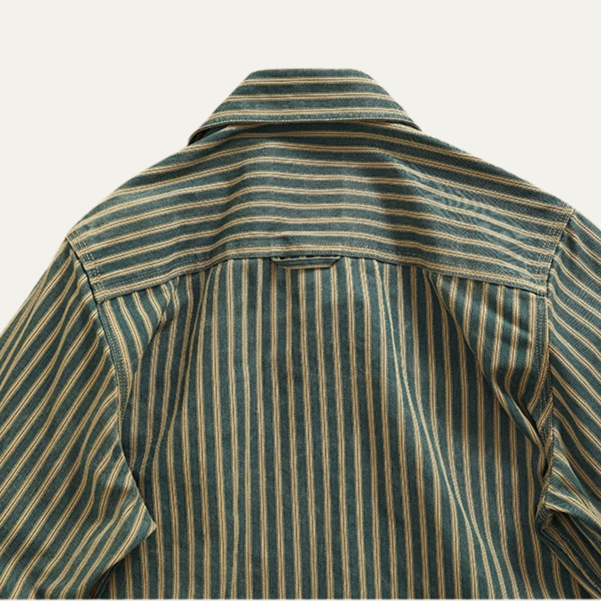 The Willowfall Men’s Nostalgic Casual Vertical Stripe Denim Shirt