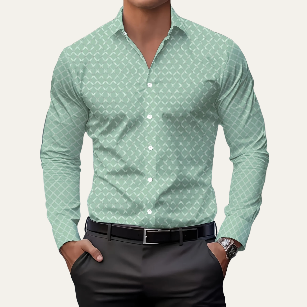The Merano Men’s Geometric Print Button Down Shirt