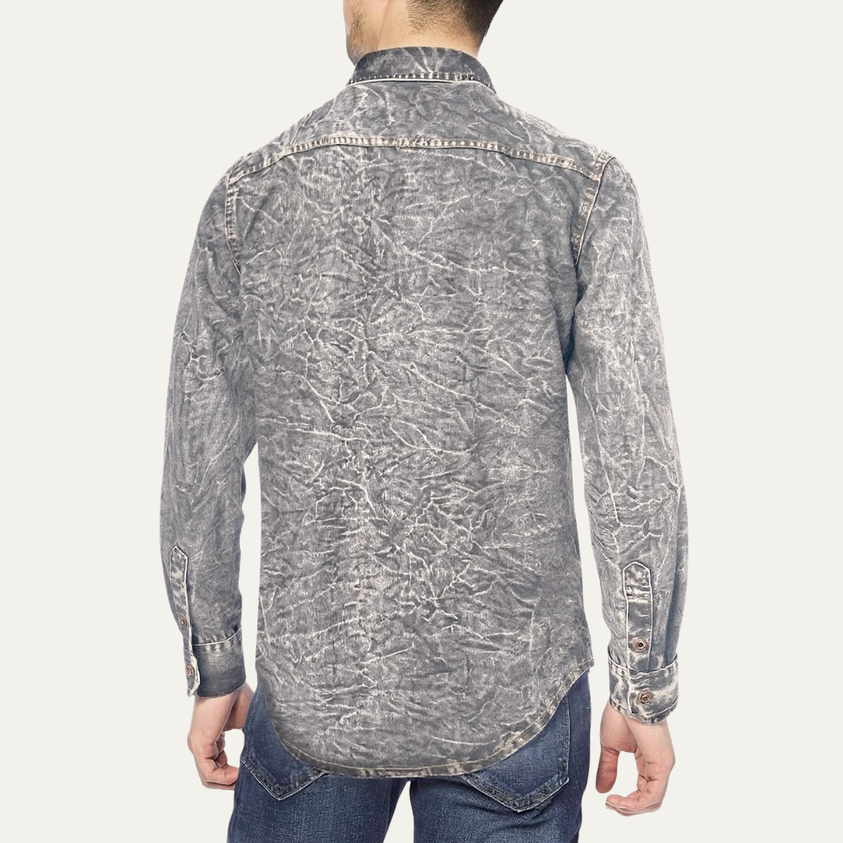 The Windcrest Men’s Casual Button Up Vintage Denim Shirt