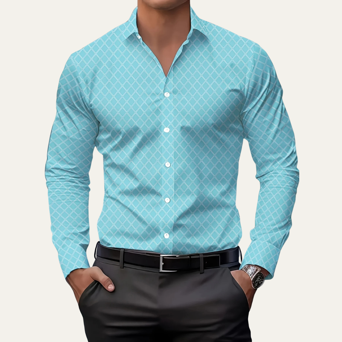 The Ravello Men’s Geometric Print Slim Fit Shirt