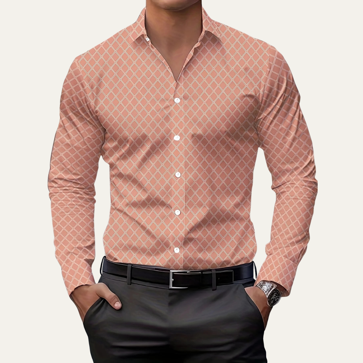 The Ravello Men’s Geometric Print Slim Fit Shirt