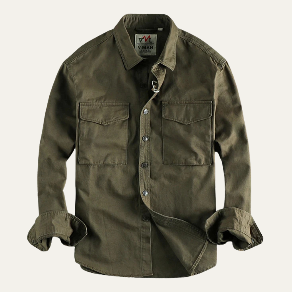 The Oak River Men's Safari Style Button Up Workwear Shirt