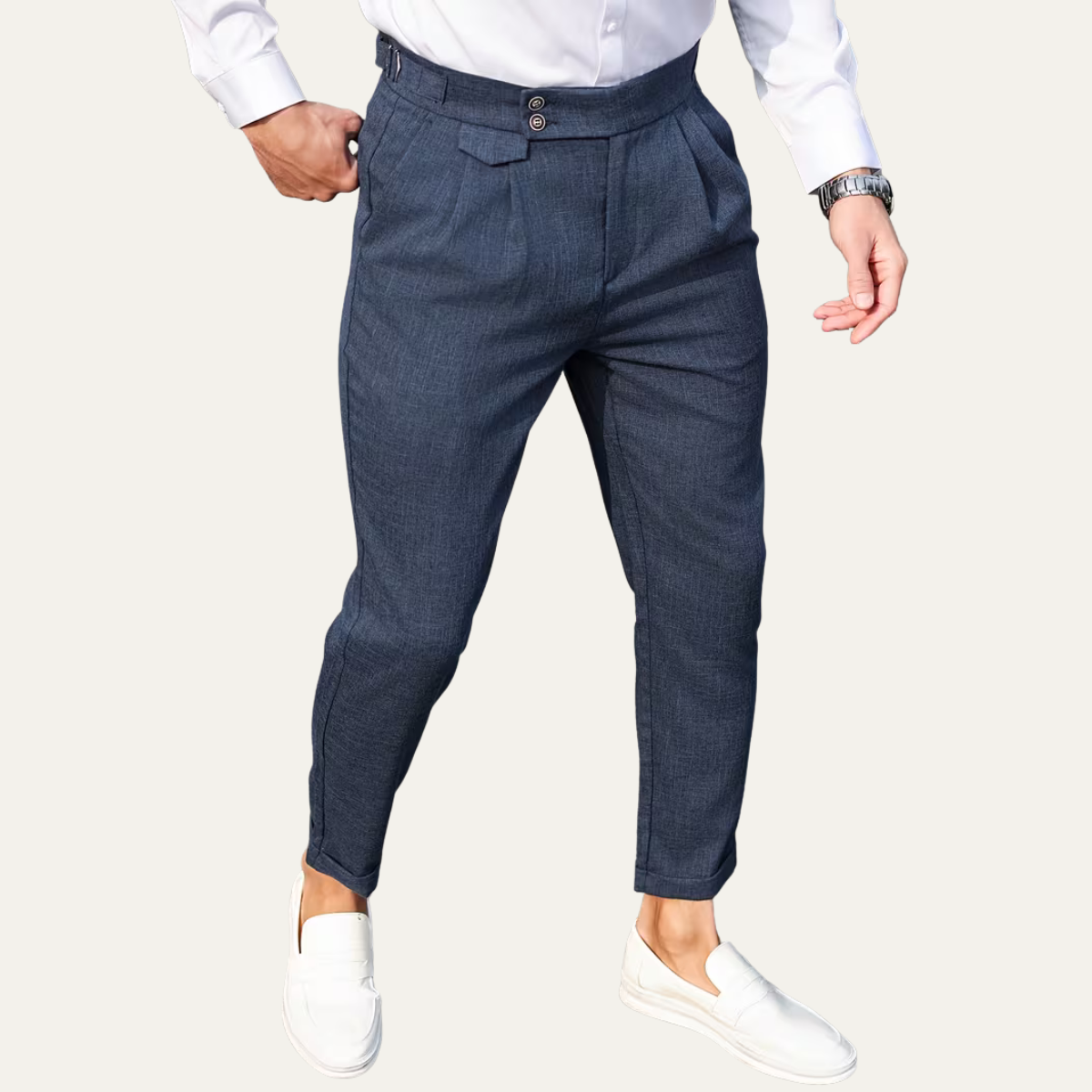 The Hobart Men’s Tailored High Waisted Pleated Dress Pants
