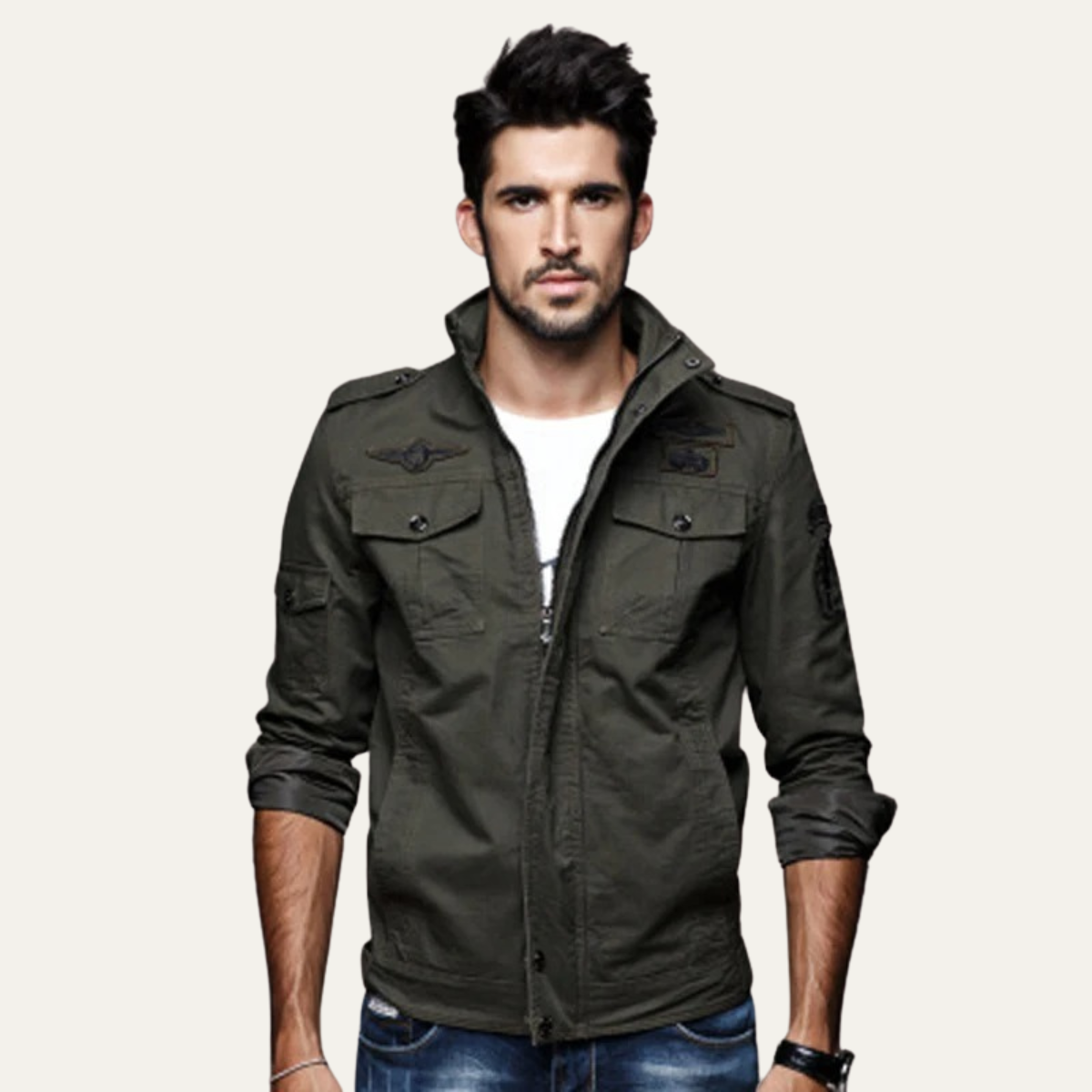 The Aberdeen Men’s Trendy Cargo Cotton Jacket with Pockets