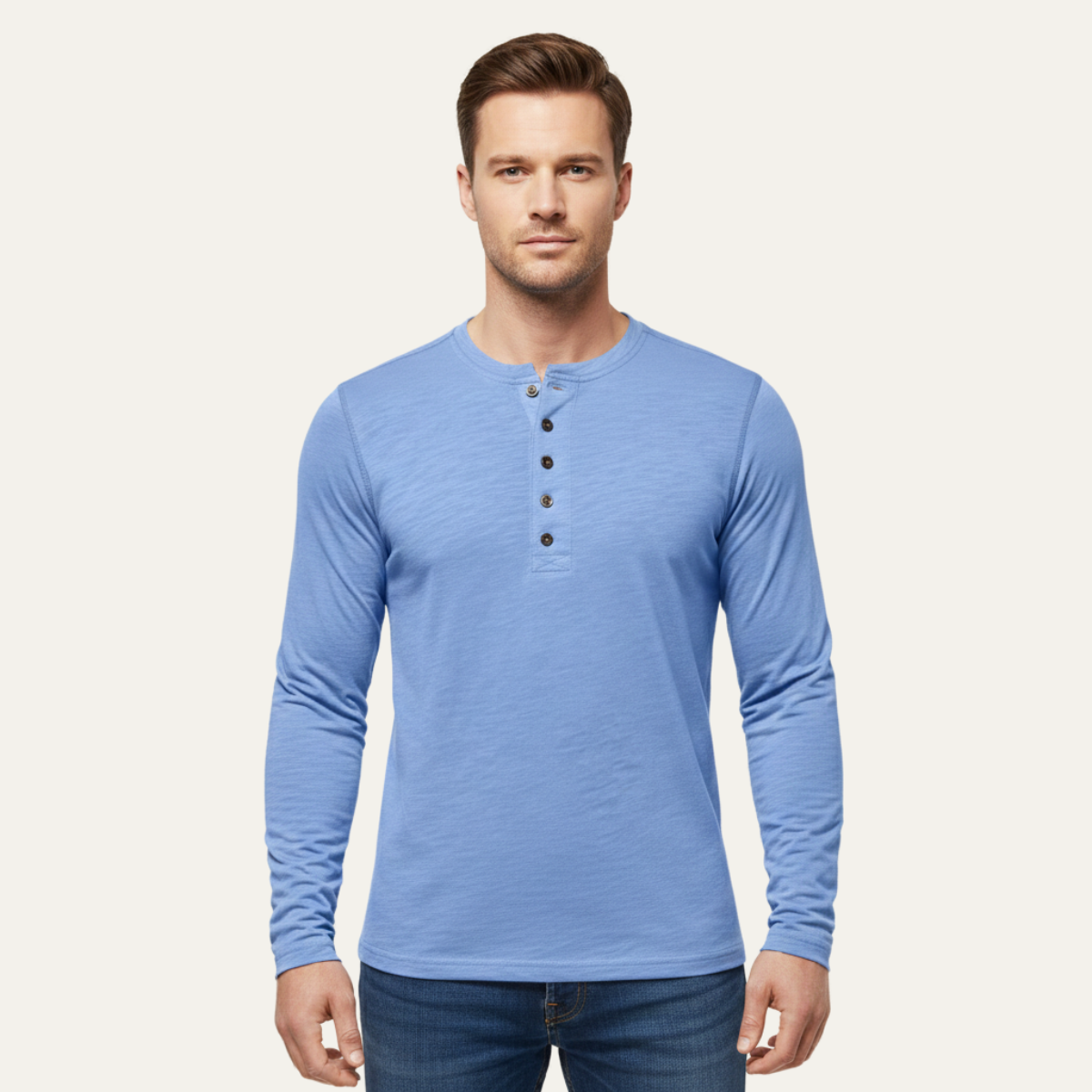 The Oakbrook Ridge Men’s Casual Solid Color Slim Fit Henley T Shirt