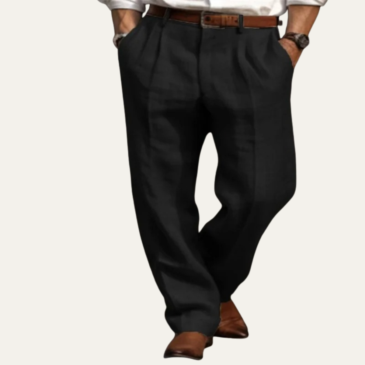 The Millhaven Men's Vintage Casual Pleated Straight Pants