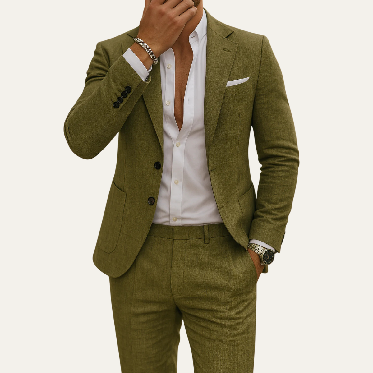 The Sheffield Men’s Slim Fit Set – Two Piece Business Wedding Suit
