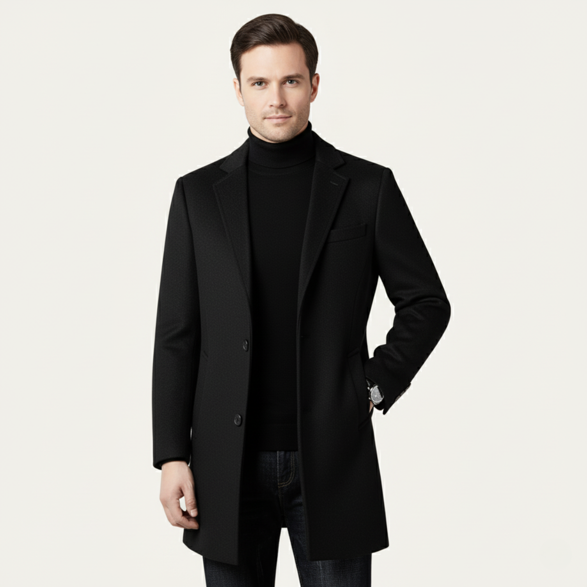 The Bournemouth Men's Wool Business Casual Long Jacket