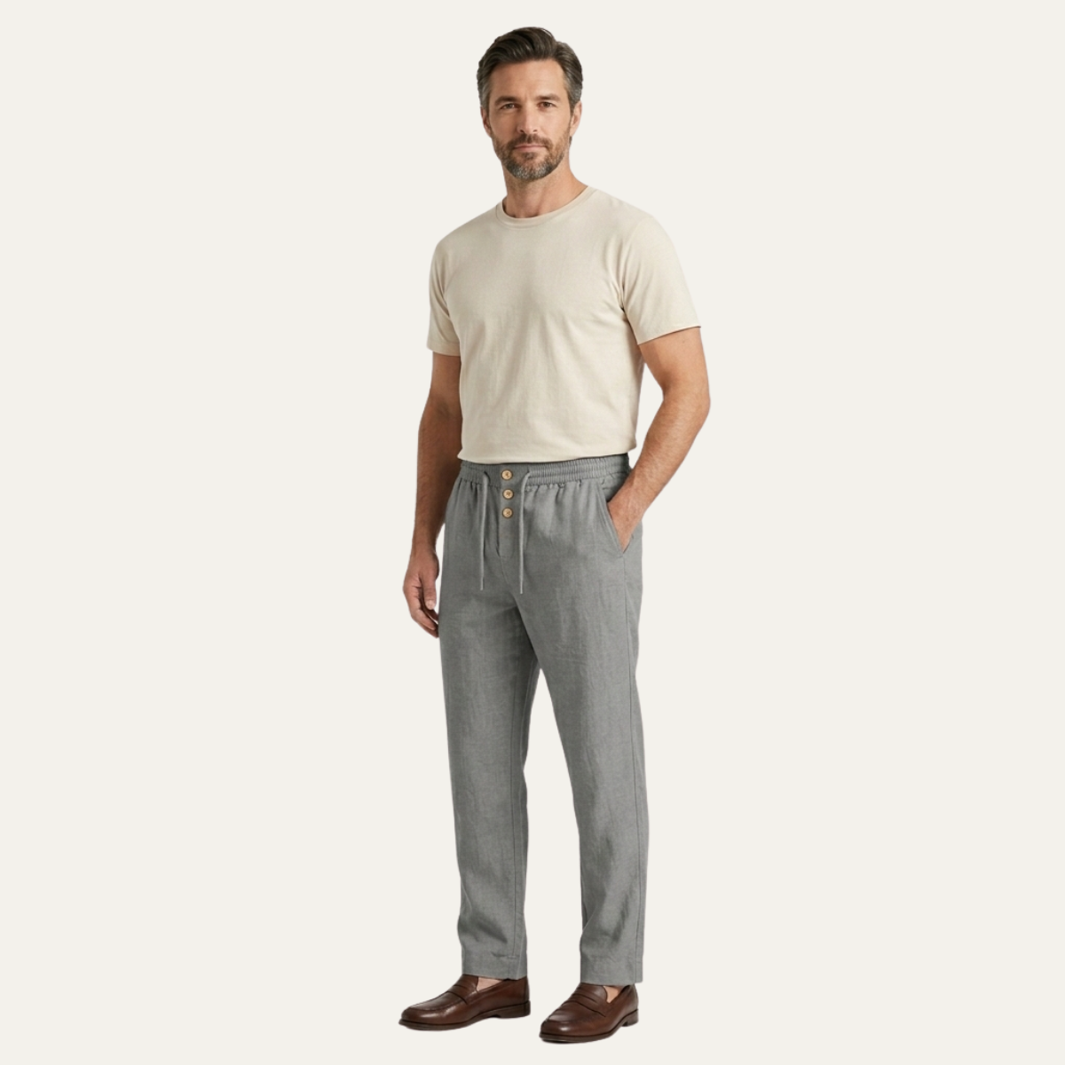 The Willowrun Ridge Men’s Summer Straight Leg Cotton Linen Pants