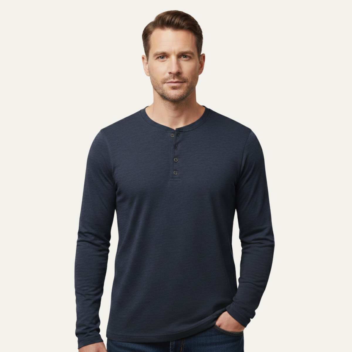 The Ridgewood Hill Men’s Trendy Solid Color Slim Fit Henley T Shirt