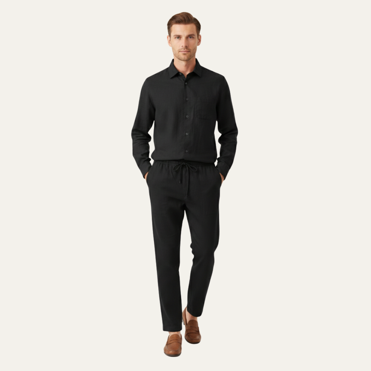 The Brookfield Men’s Casual Breathable Summer Set – Shirt & Pants Set