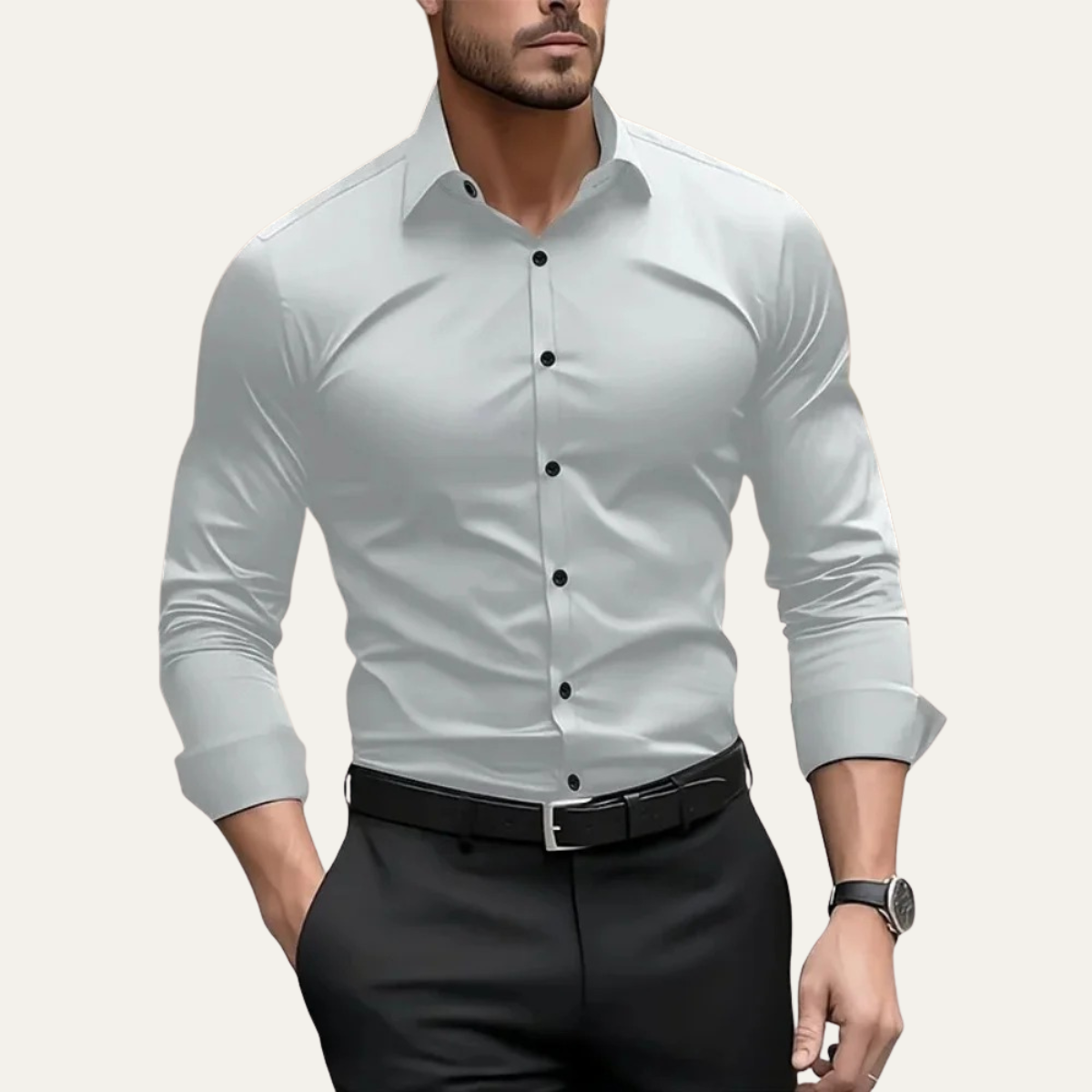 The Pantelleria Men's Elegant Solid Color Business Shirt