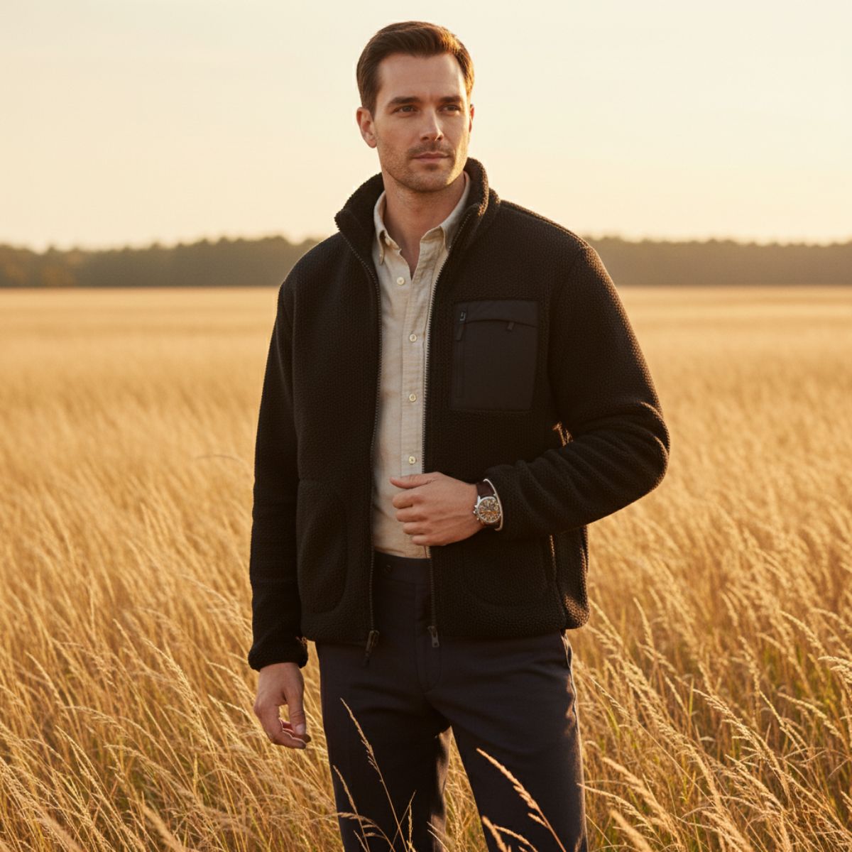 The Stresa Men’s Outdoor Warm Zip Up Fleece Jacket