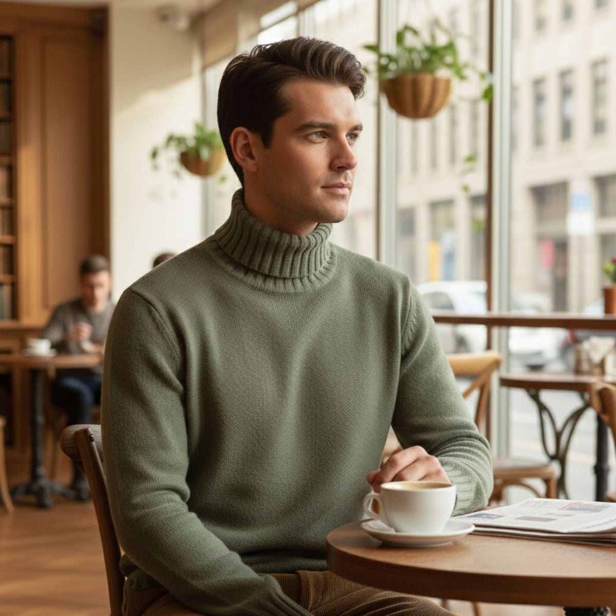 The Aosta Men’s Soft Knit Warm Turtleneck Sweater