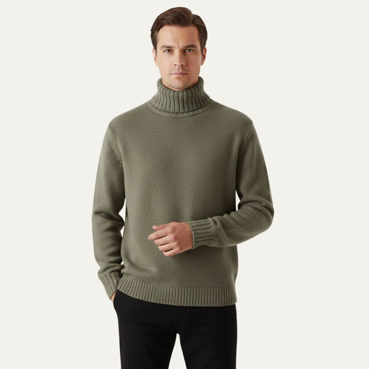 The Aosta Men’s Soft Knit Warm Turtleneck Sweater