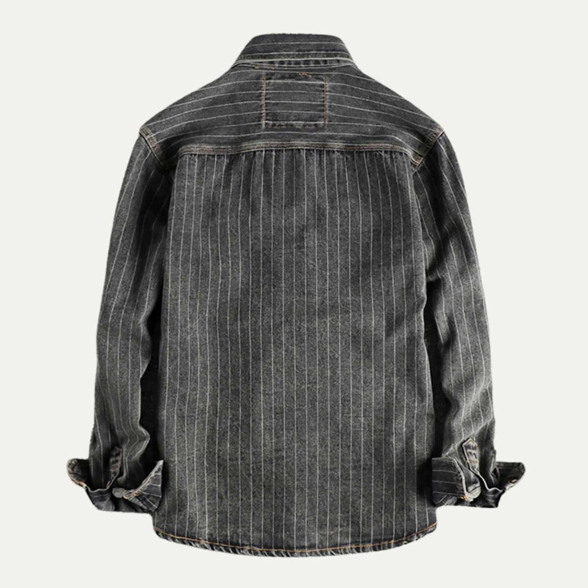 The Riverhill Men’s Retro Striped Denim Shirt Jacket