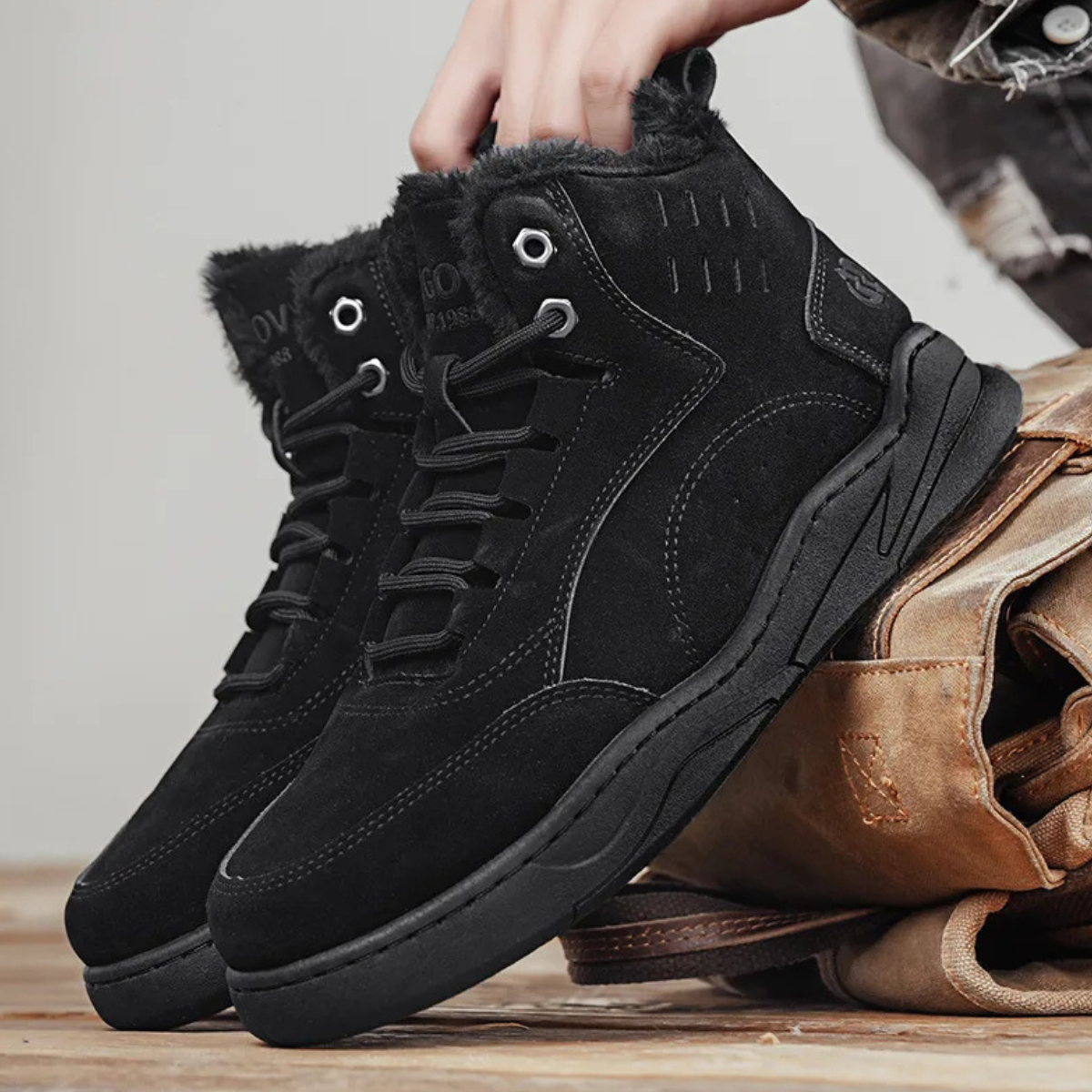 The Cedarforest Men’s Winter Fur Lined High Top Snow Boots