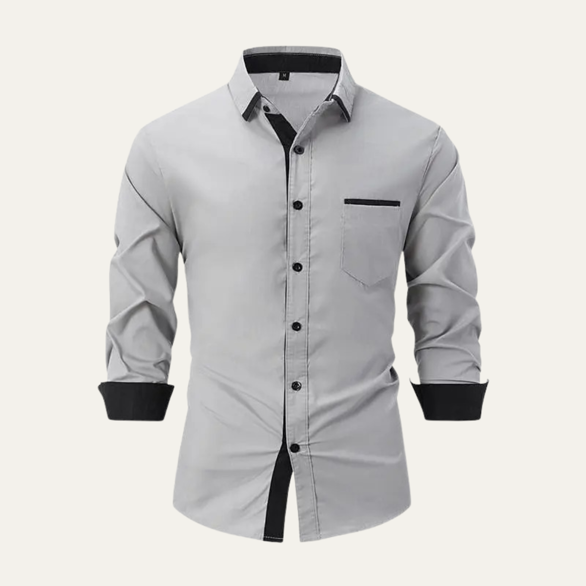 The Gorizia Men’s Trendy Contrast Trim Button Up Shirt