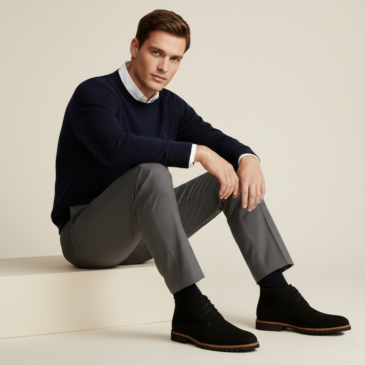 The Remington Men’s Casual Suede Chukka Dress Boots with Rubber Sole