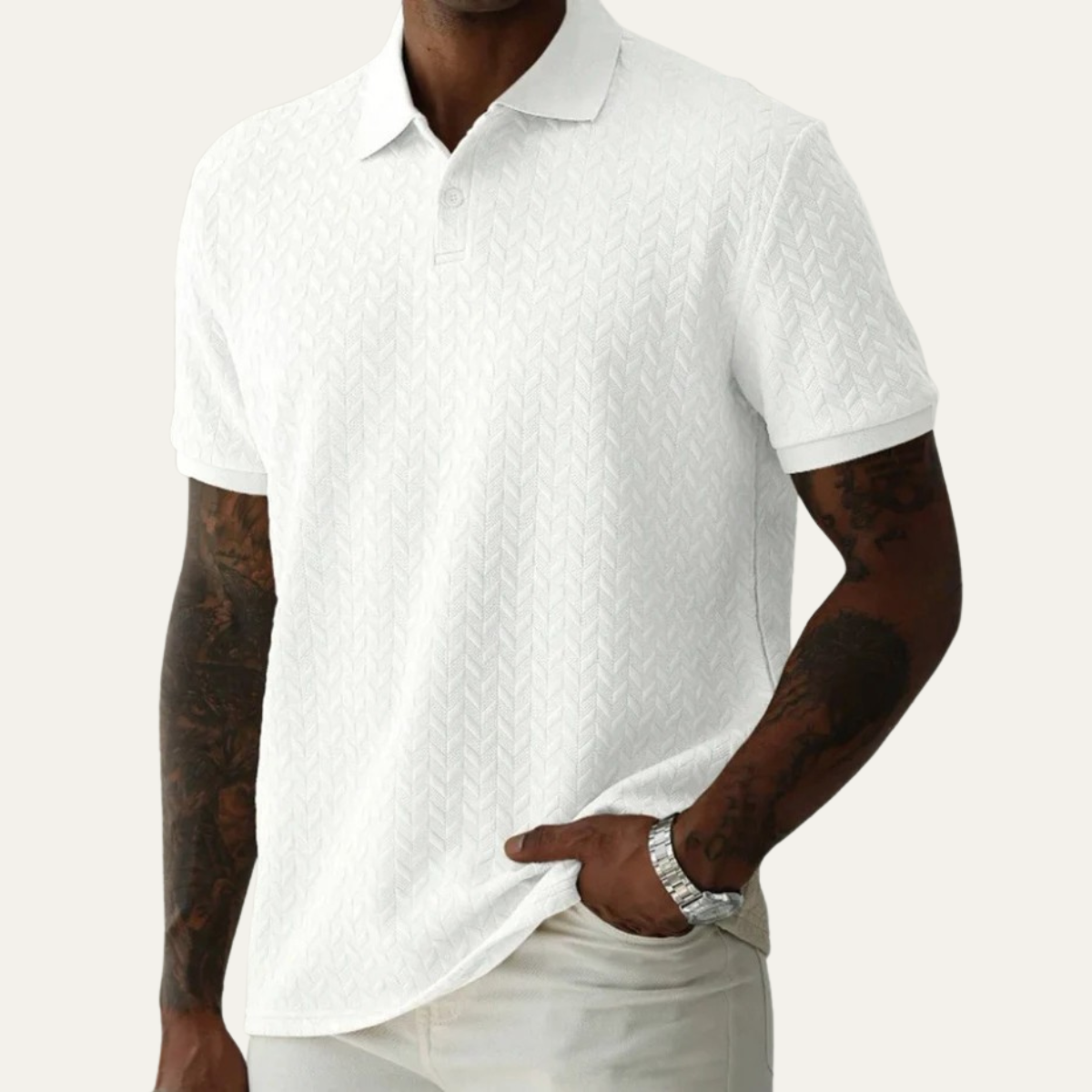 The Kingsley Men's Casual Textured Polo Shirt
