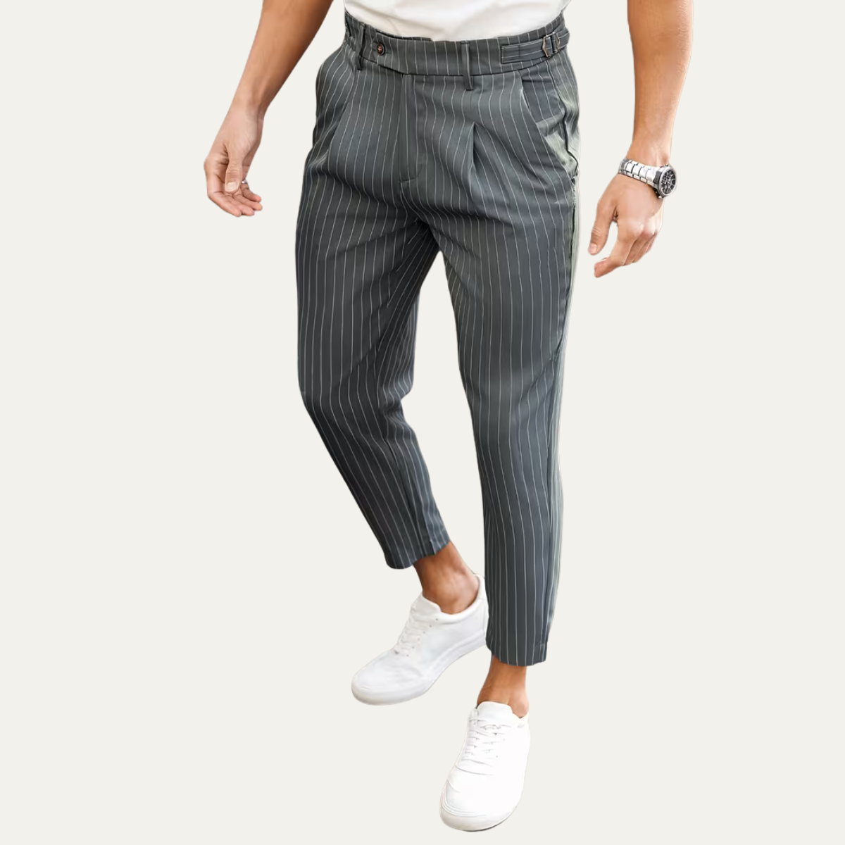 The Cullen Bay Men’s Slim Fit Pinstripe Pleated Dress Pants