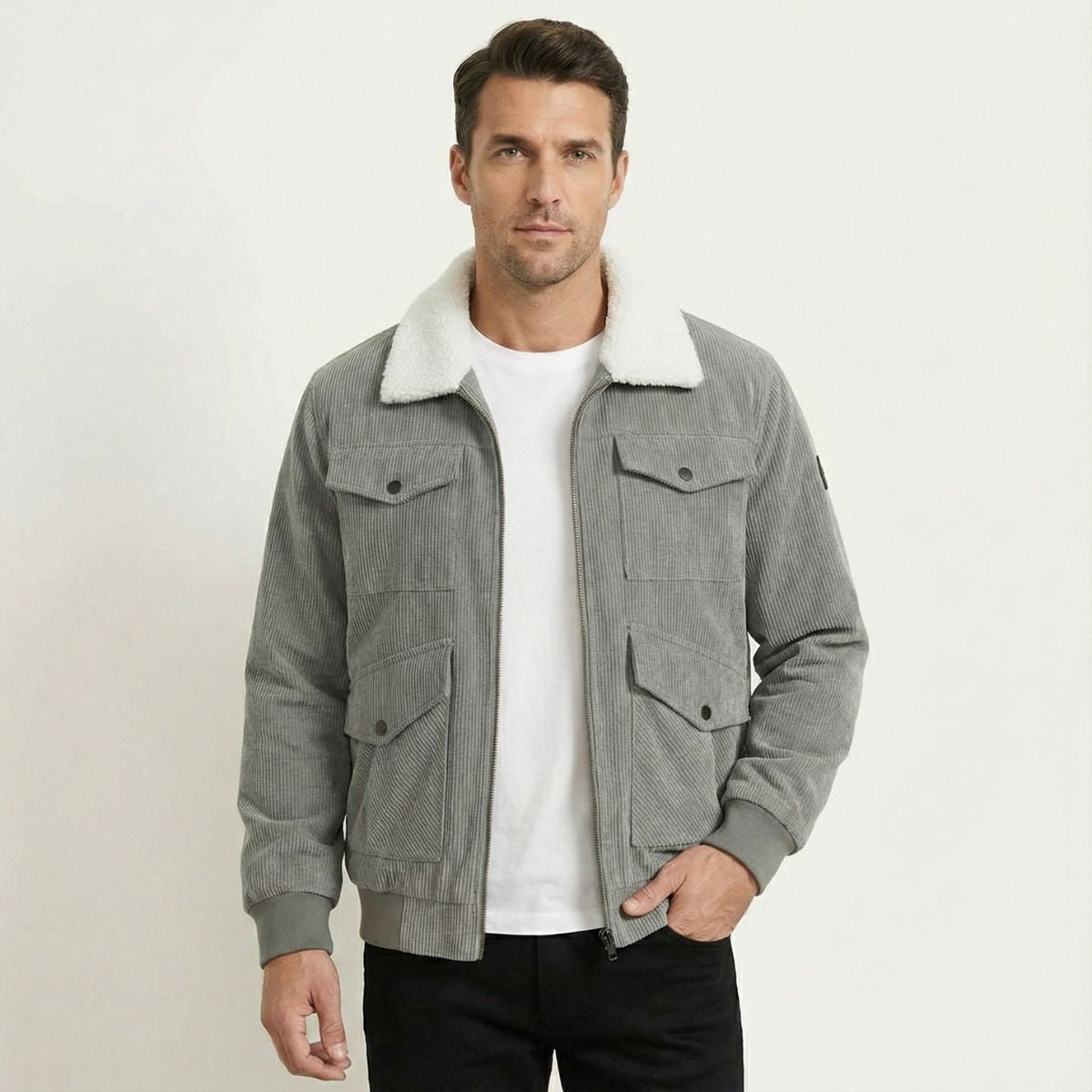 The Tallinn Fleece Lined Vintage Corduroy Jacket for Men