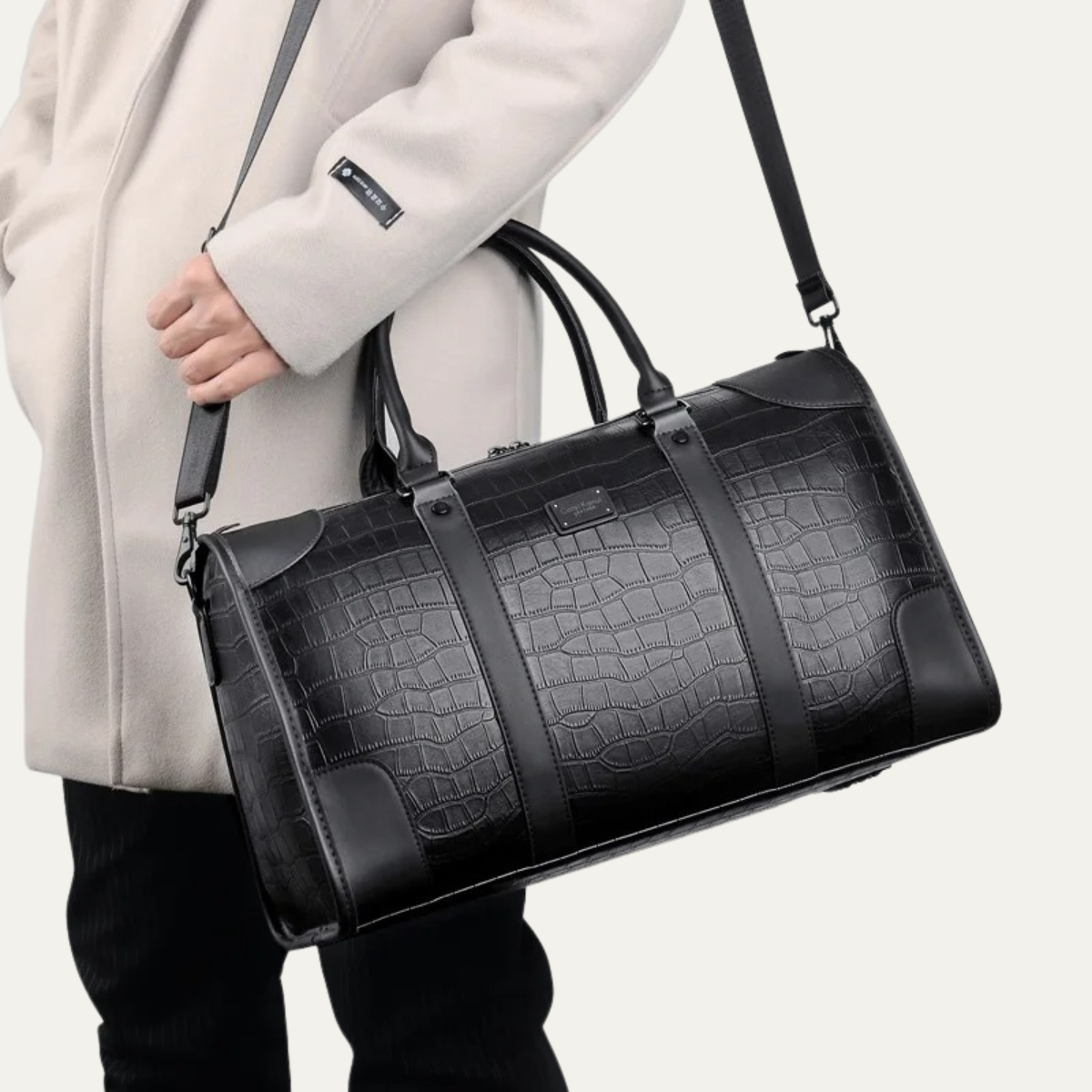 The Greenridge Men’s Luxury Faux Leather Business Duffel Tote Bag