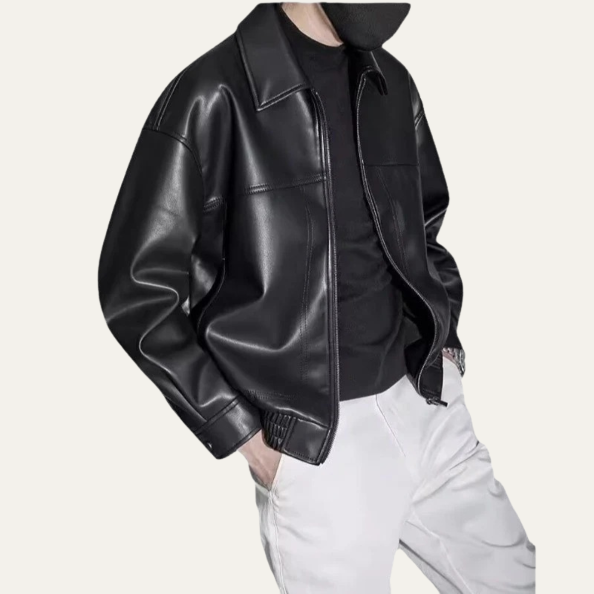 The Chianti Men’s Classic Zip Biker Leather Jacket