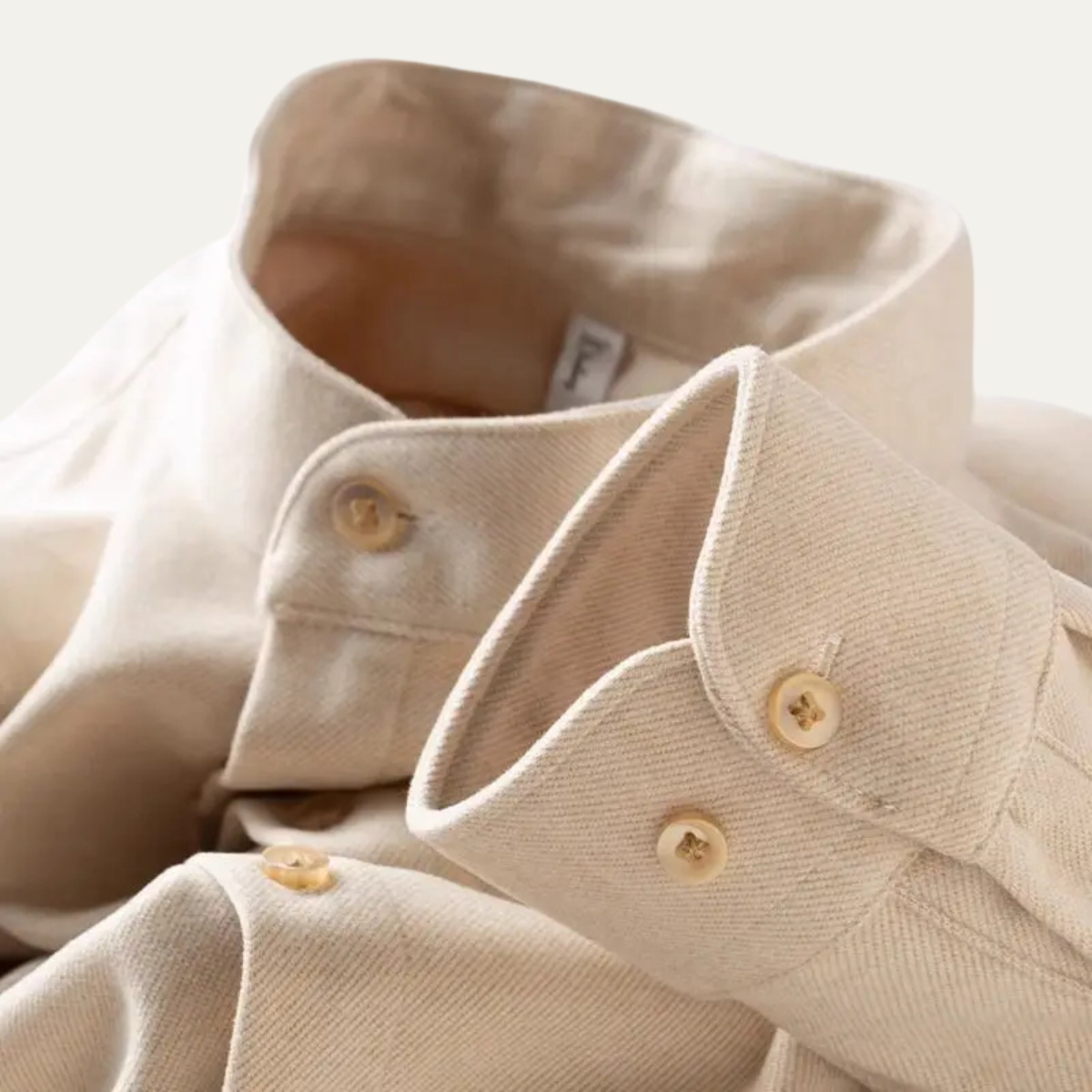 The Rockwell Men’s Thick Flannel Shirt – Long Sleeve Stand Collar Casual Top