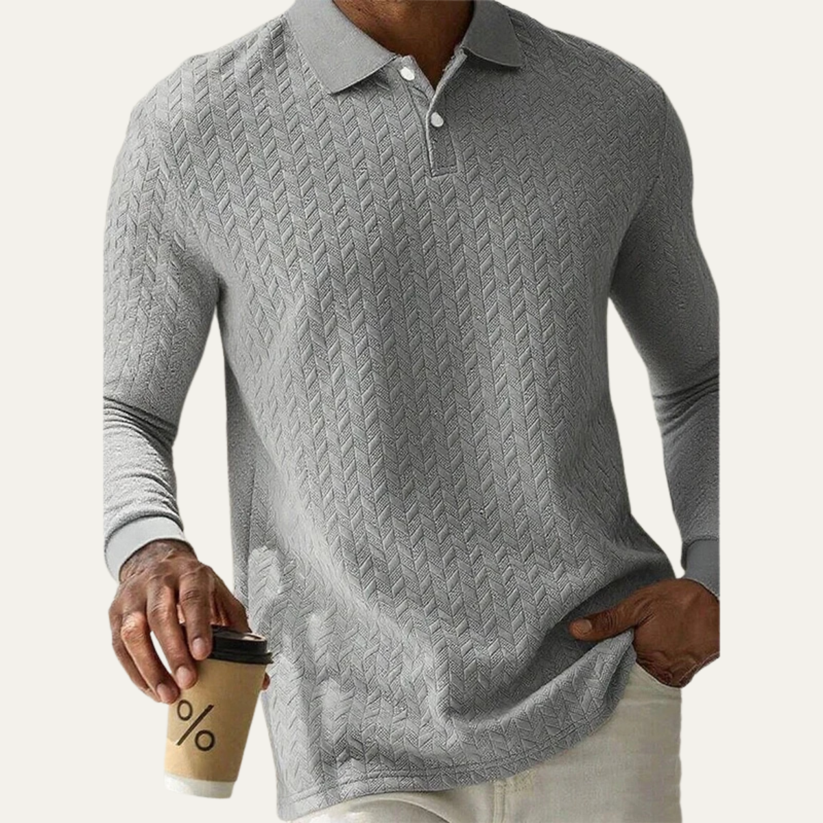 The Argyll Men's Casual Knit Business Polo Sweater