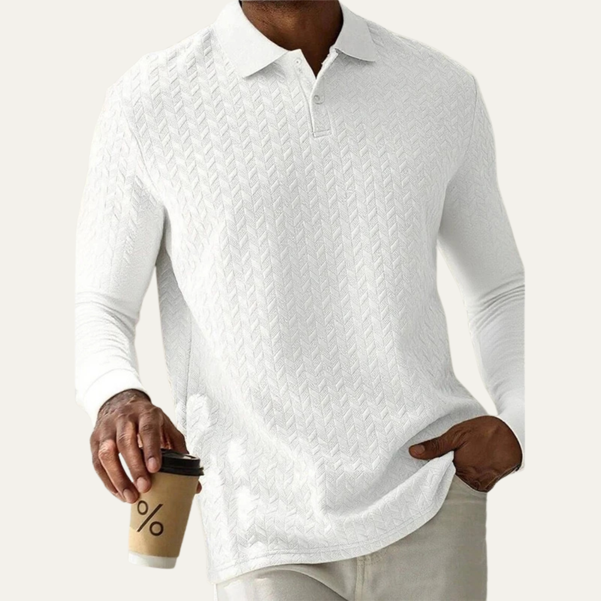 The Argyll Men's Casual Knit Business Polo Sweater