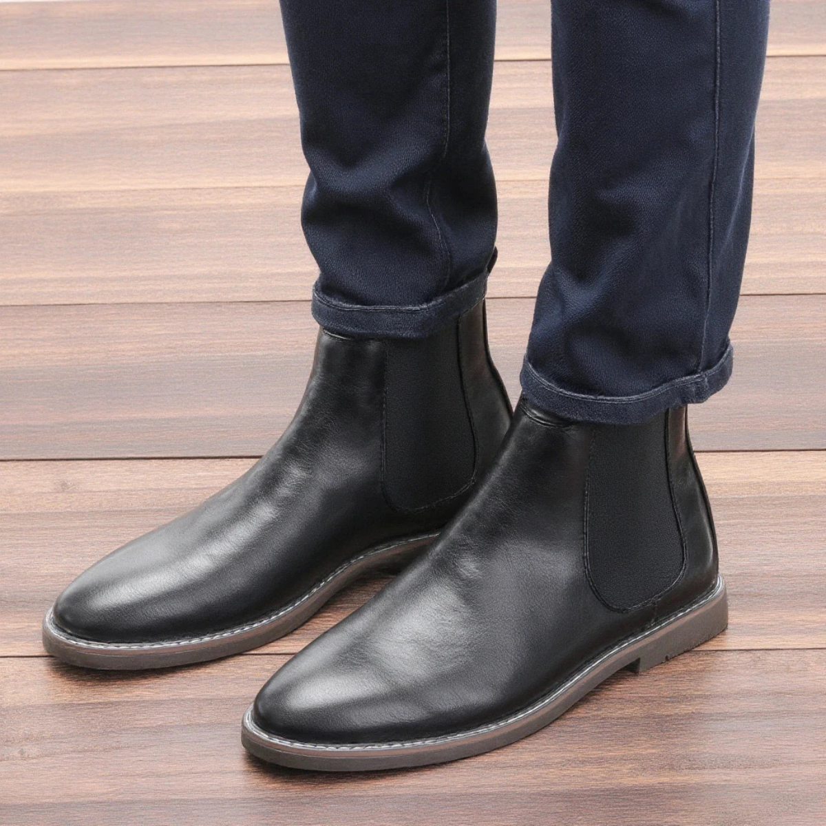 The Tavolara Men’s Classic Leather Slip On Chelsea Boots