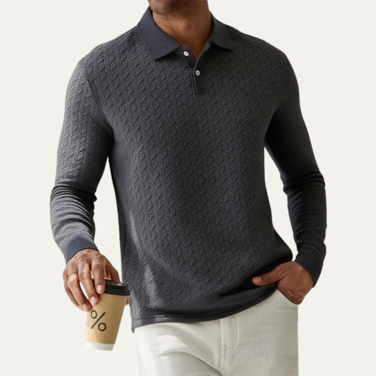 The Fort William Men's Business Knit Polo Sweater