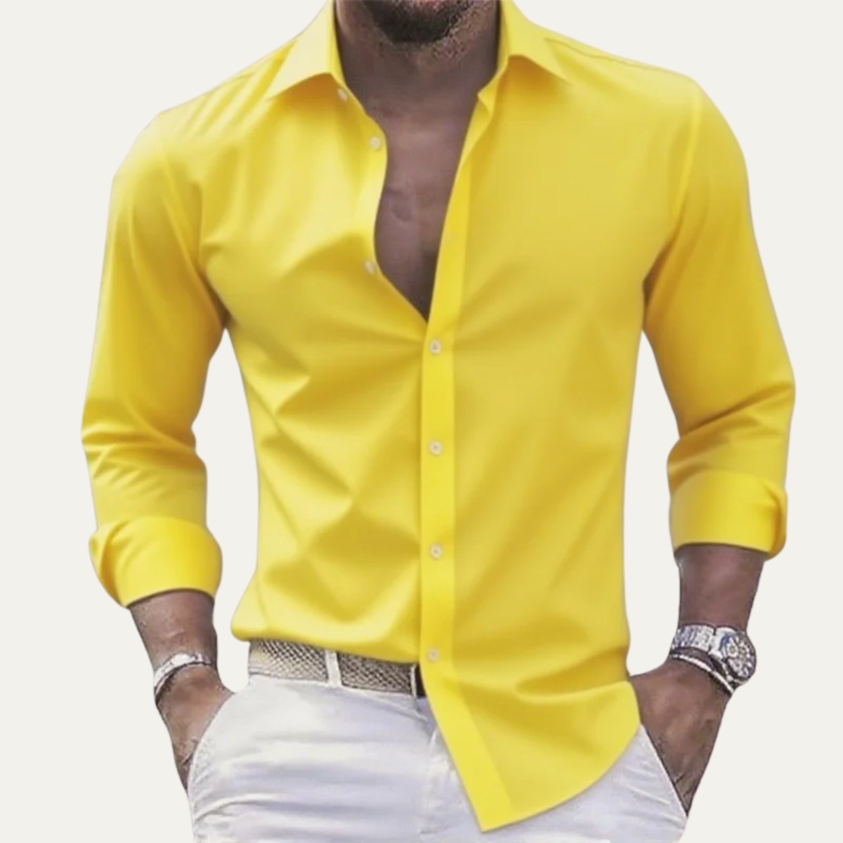 The Lezzeno Men’s Solid Color Stretch Lightweight Shirt