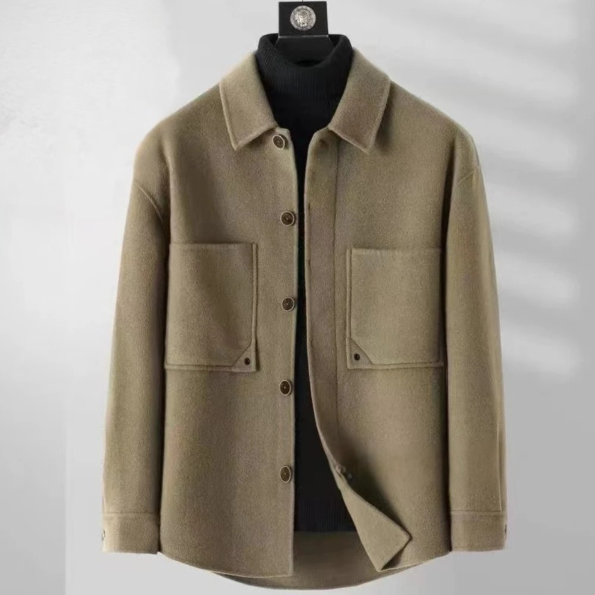 The Millridge Men’s Classic Thick Warm Wool Lapel Button Jacket