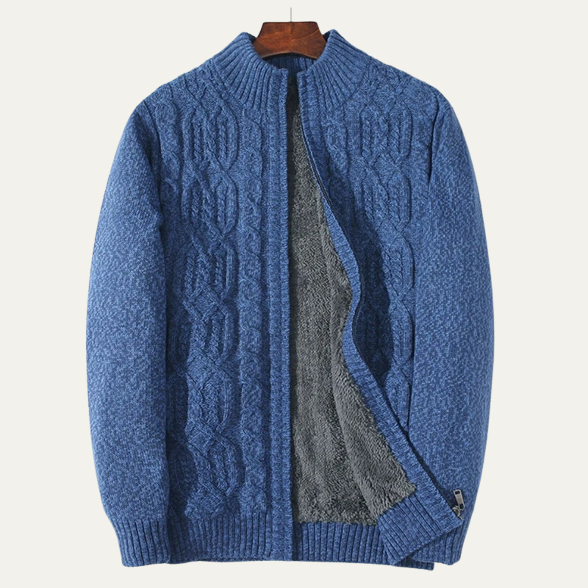 The Wentworth Men’s Thick Wool Fleece Cardigan – Warm Knit Cashmere