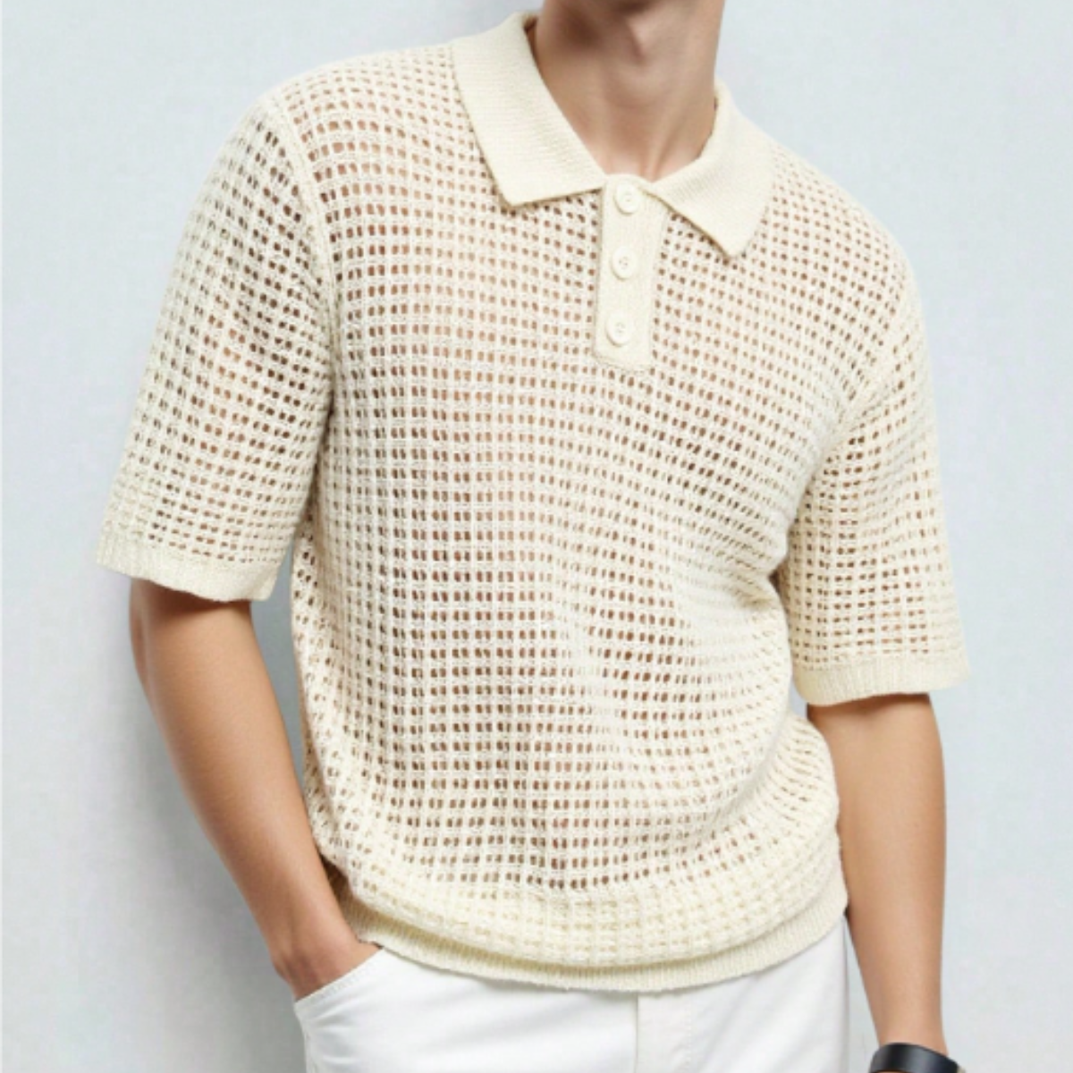 The Darlinghurst Men’s Short Sleeve Knitted Polo Shirt Solid Color Casual Top