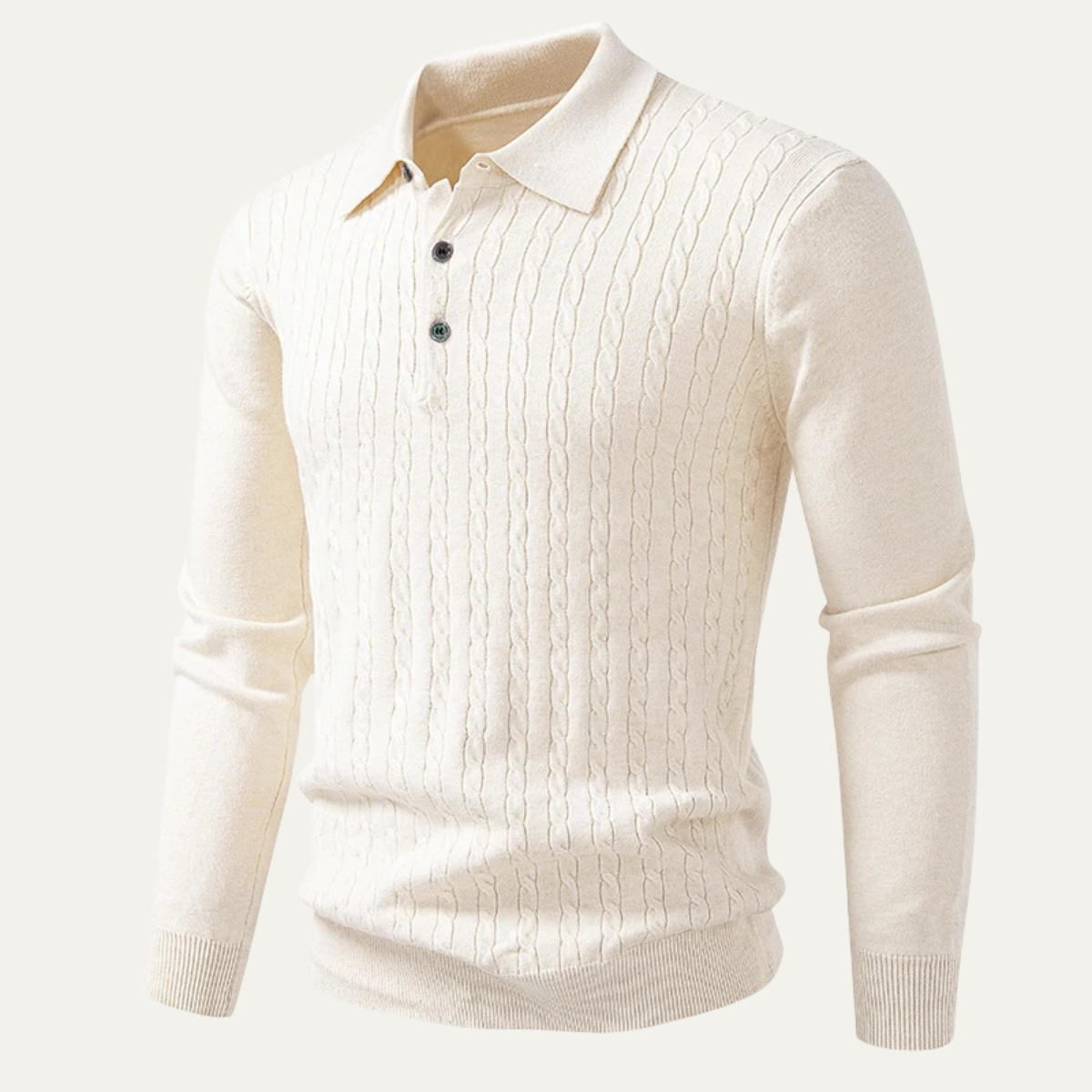 The Catanzaro Men’s Casual Knitted Cable Knit Polo Sweater
