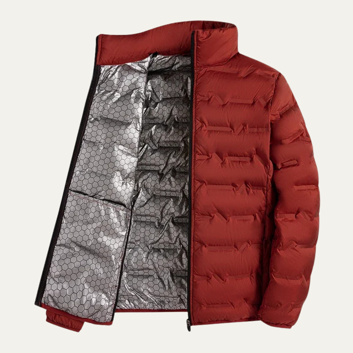 The Marlowe Men’s Heated Down Jacket – Winter Ski Jacket with Thermal Lining – Burgundy